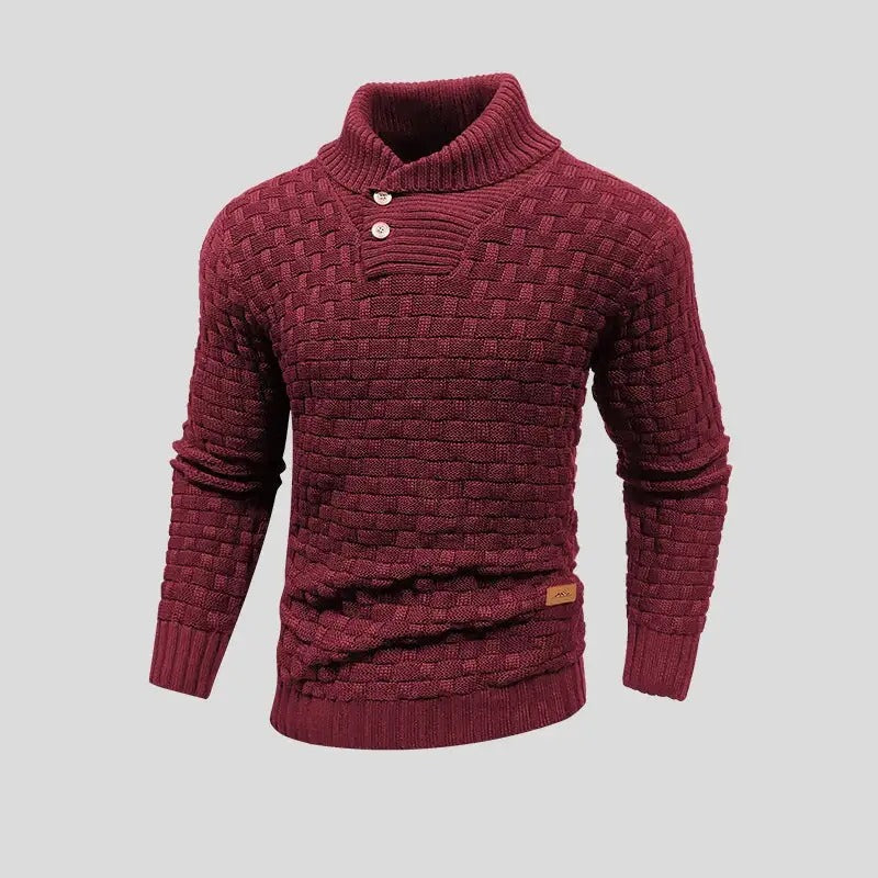 Eldon - Stylový pletený svetr s knoflíky pro muže