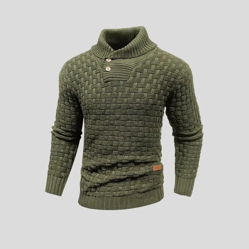 Eldon - Stylový pletený svetr s knoflíky pro muže