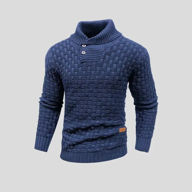 Eldon - Stylový pletený svetr s knoflíky pro muže