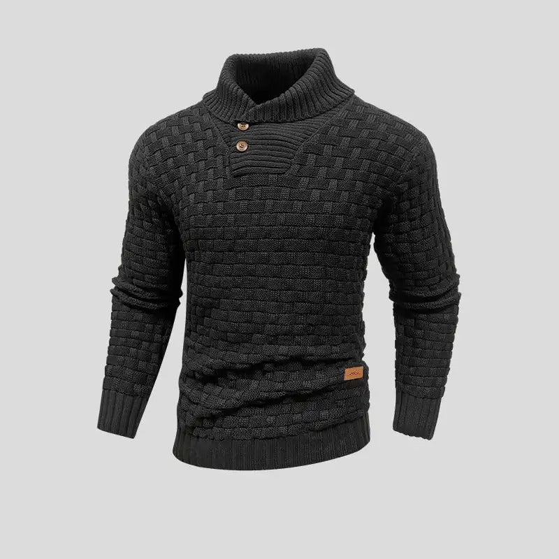Eldon - Stylový pletený svetr s knoflíky pro muže