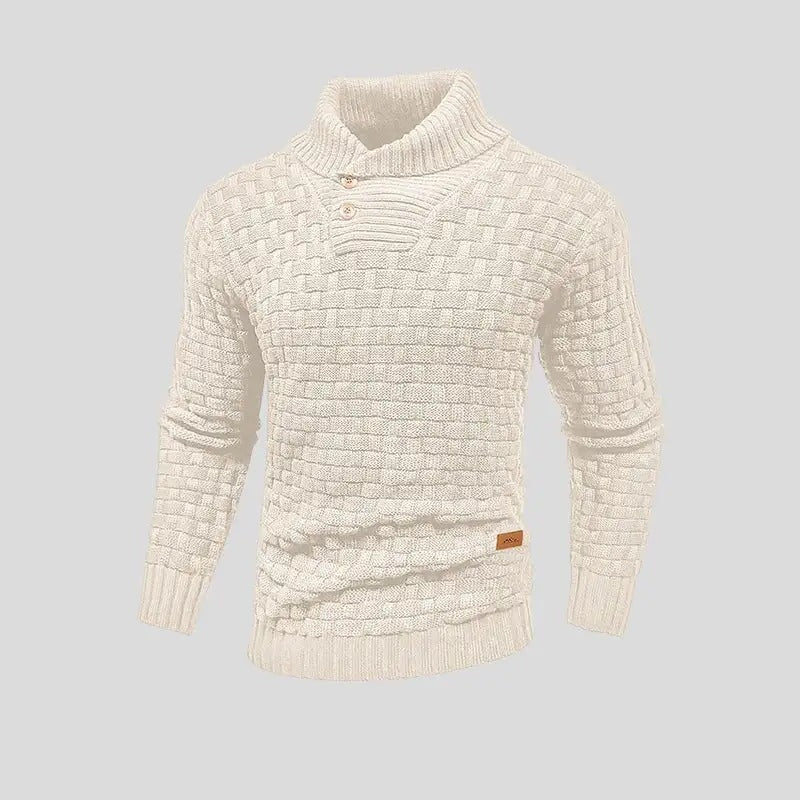Eldon - Stylový pletený svetr s knoflíky pro muže