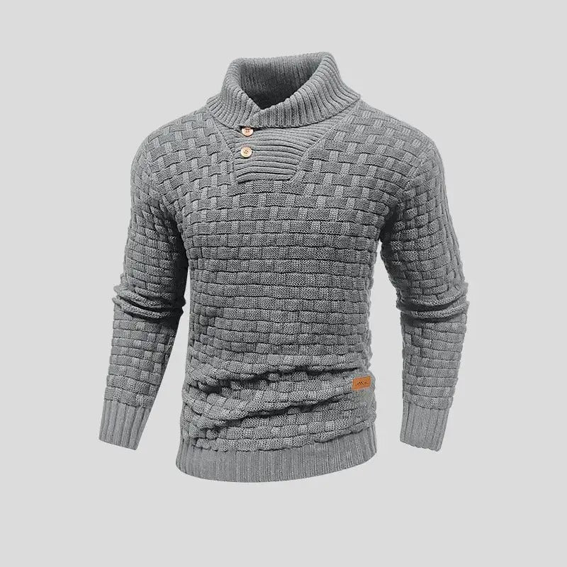 Eldon - Stylový pletený svetr s knoflíky pro muže