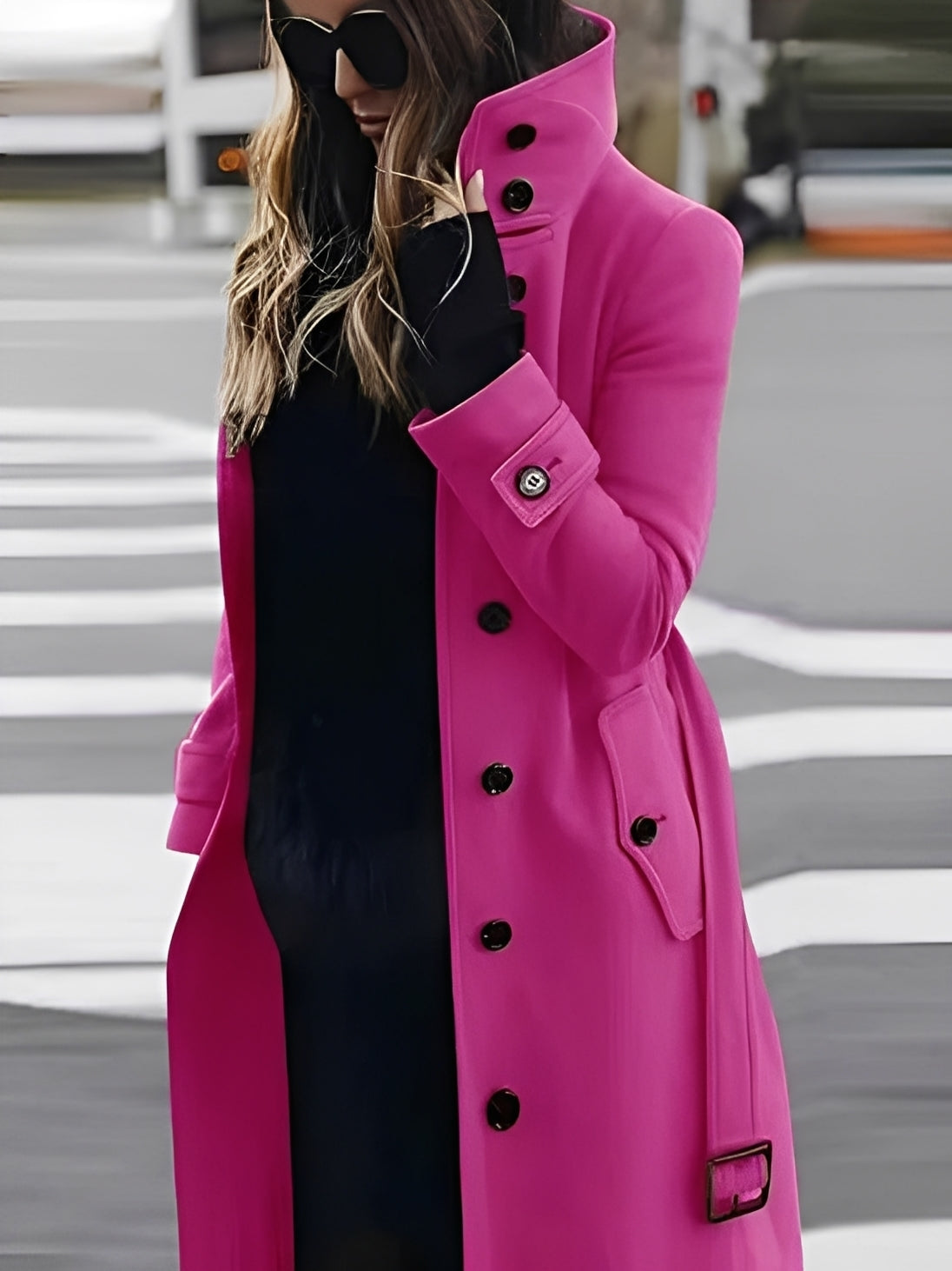 Mikaela - Elegantní, úzký vlněný kabát pro ženy