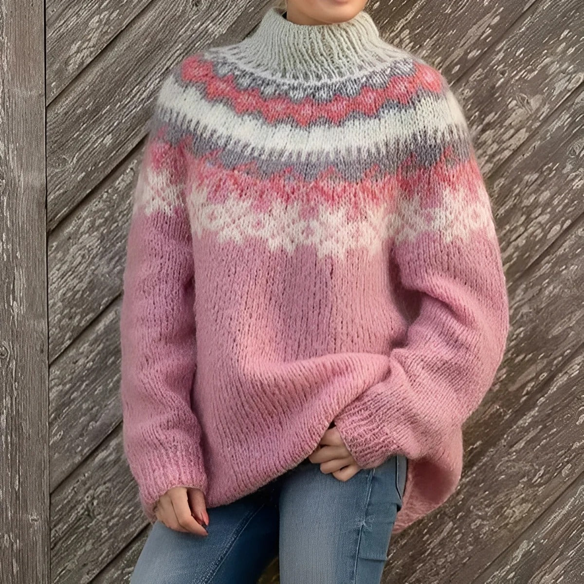 Arline - Jacquard-svetr v islandském stylu pro dámy