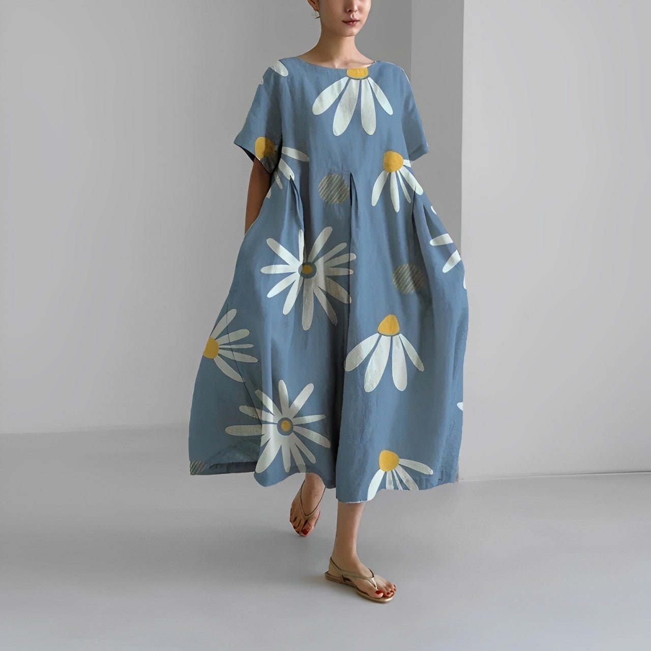 Naomi - Jarní boho maxi šaty s květinami