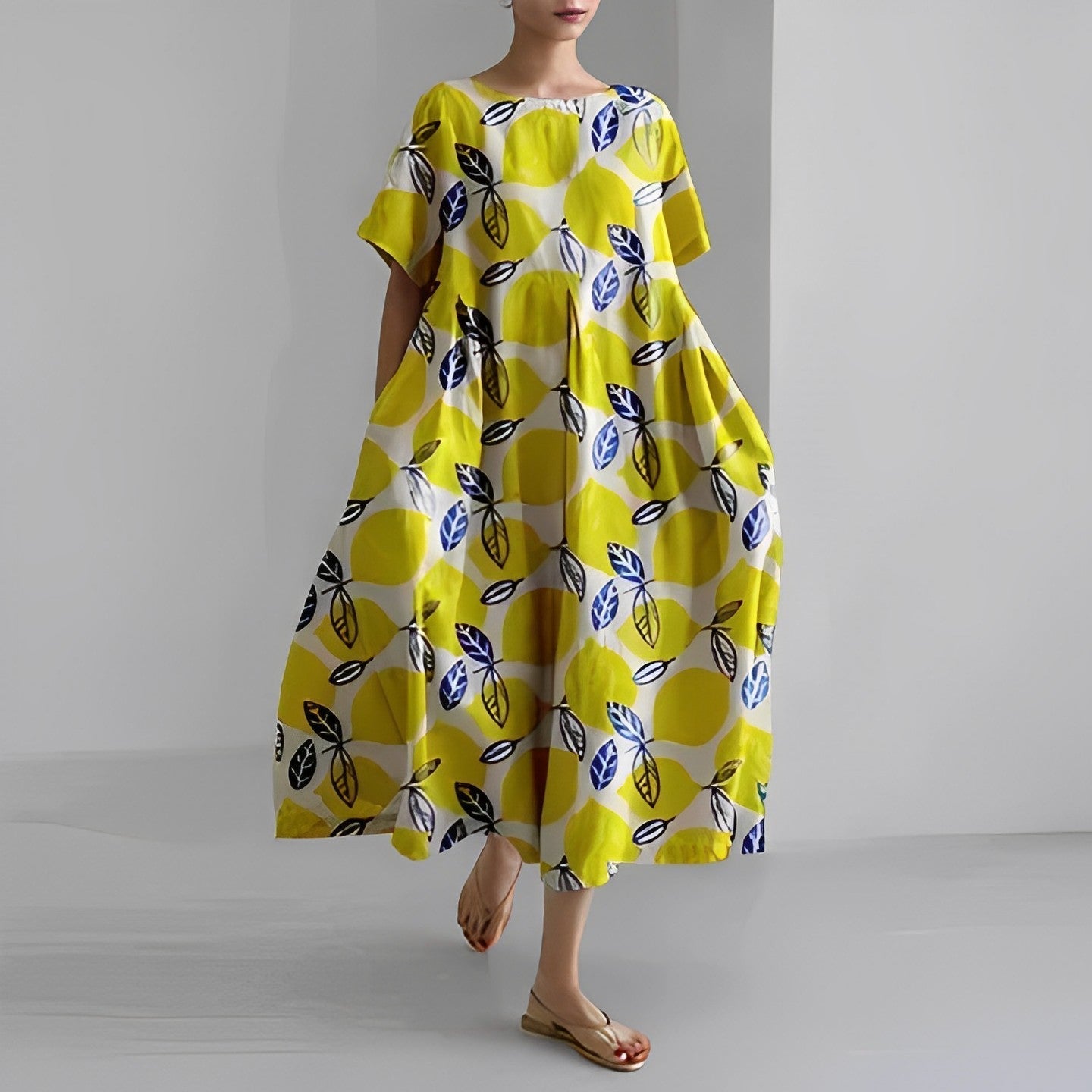 Naomi - Jarní boho maxi šaty s květinami