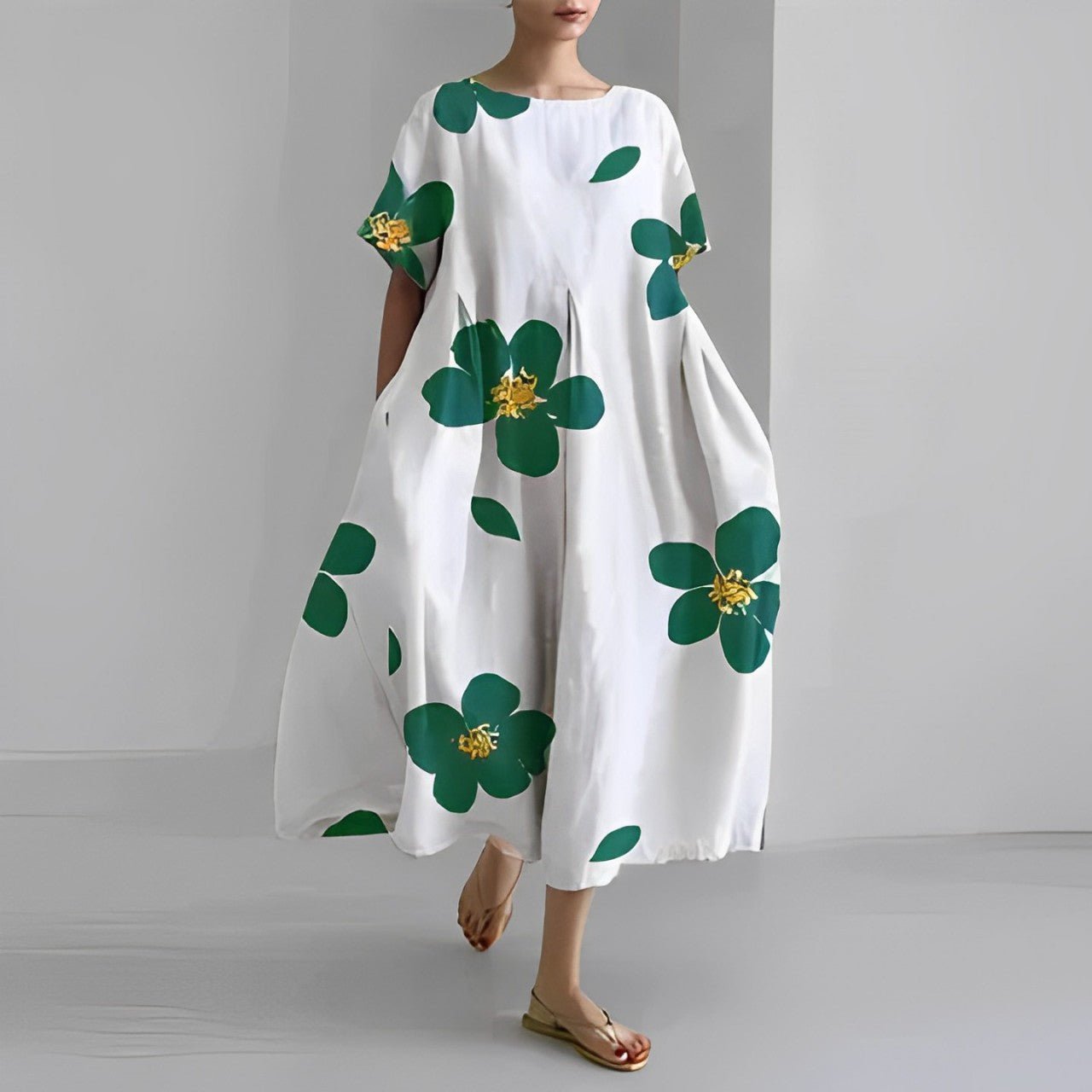 Naomi - Jarní boho maxi šaty s květinami