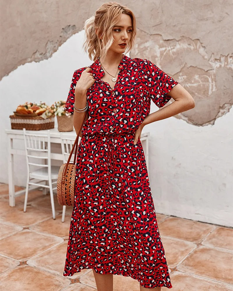 Vexana - Lehký letní šaty dámské s potiskem elegantní
