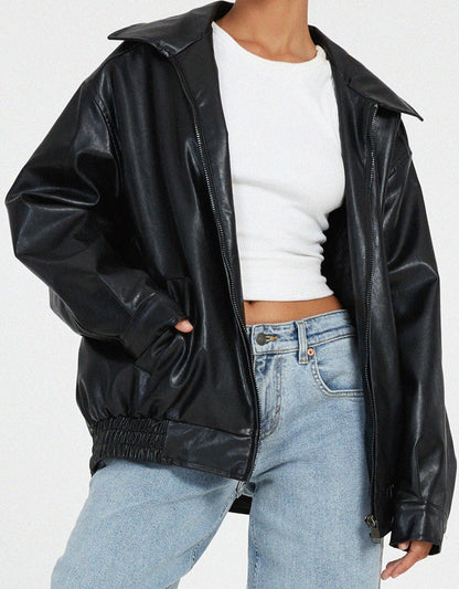 Sophia – Oversize kožená bunda v ležérním stylu