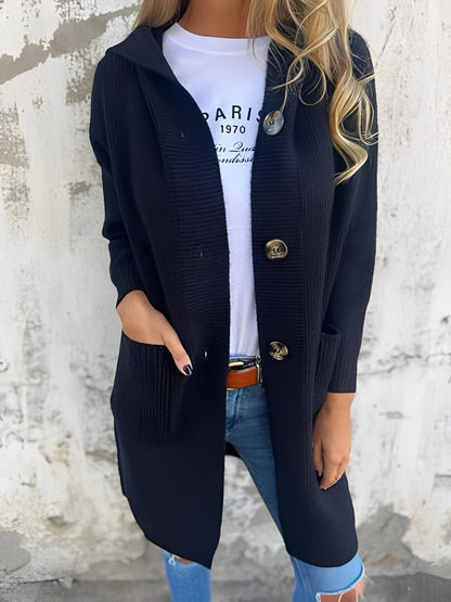 Suzanna - Ležérní dlouhý cardigan s kapucí pro dámy