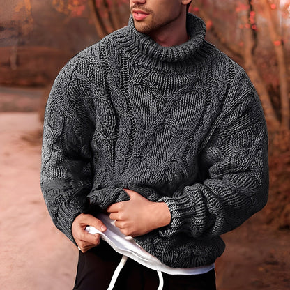 Adrian - Stylový, hrubě pletený svetr pro muže