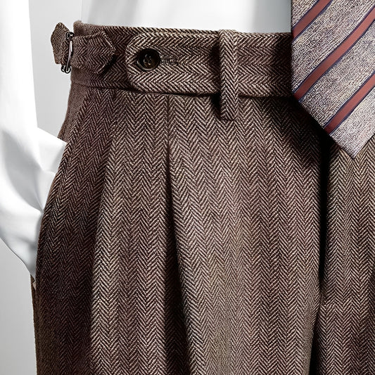 Osbert - Ležérní tweed-vlnené kalhoty pro muže