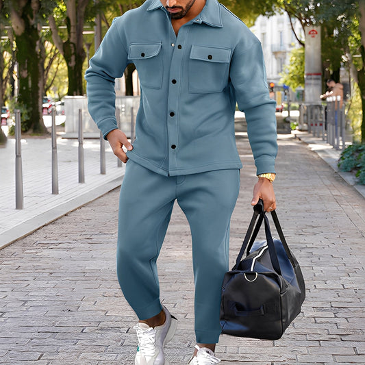 Kent - Lehké Slim-Fit Set z Hemdem a Kalhotami pro Muže