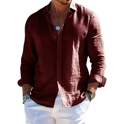 Félicien - Klasická pánská polokošile s dlouhými rukávy