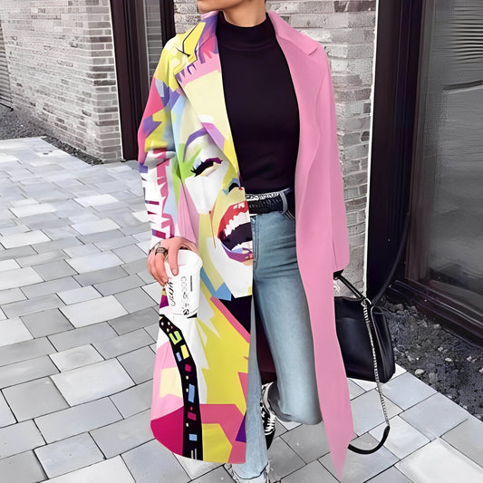 Kelsea - Stylový moloch kabát s potiskem pro dámy