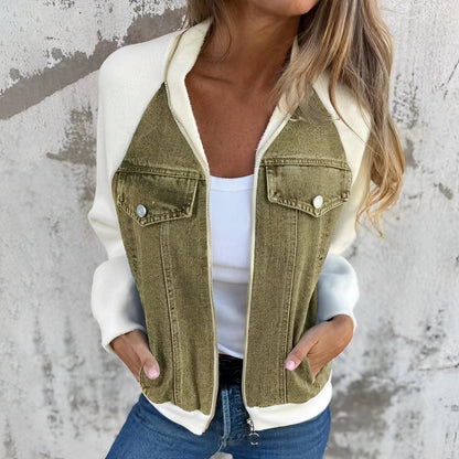 Libby - Ležérní džínová bunda s raglánovými rukávy pro dámy