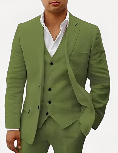 Beckham - Elegantní třídílná lněná souprava pro muže