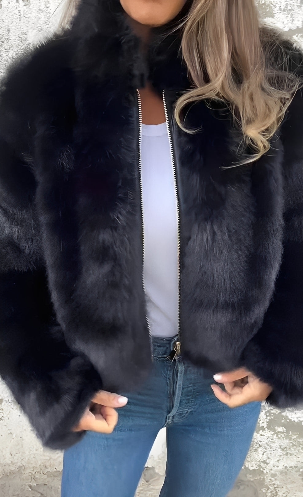 Amanda - Módní plyšový kabát pro ženy