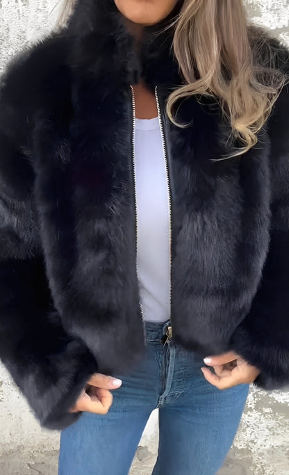 Amanda - Módní plyšový kabát pro ženy
