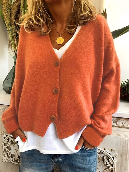 Evette - Ležérní pletená bunda s knoflíky pro dámy