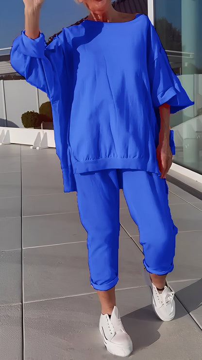 Eleanore - Ležérní souprava s volným vrcholem a kalhotami pro dámy