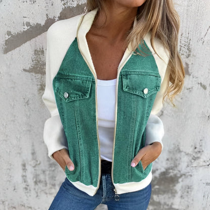 Libby - Ležérní džínová bunda s raglánovými rukávy pro dámy