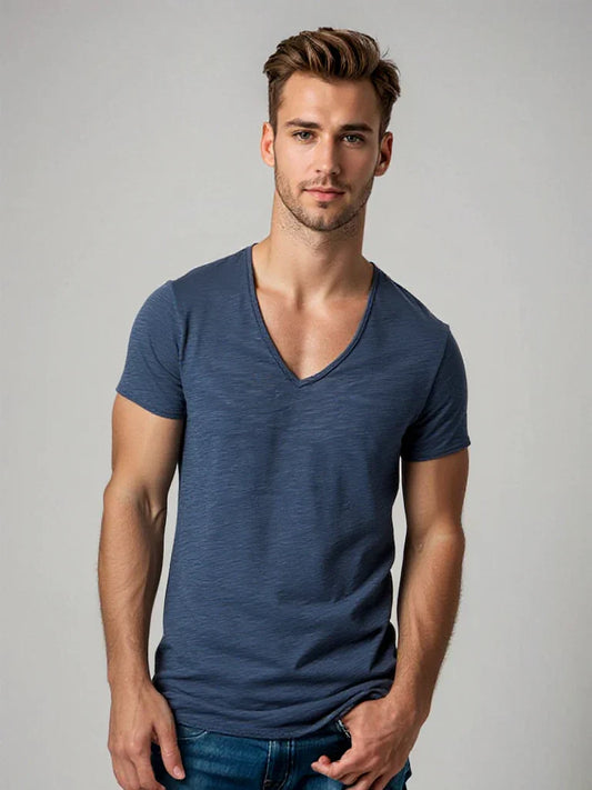 Archie - Pohodlné V-Neck Pánské Tričko Basic