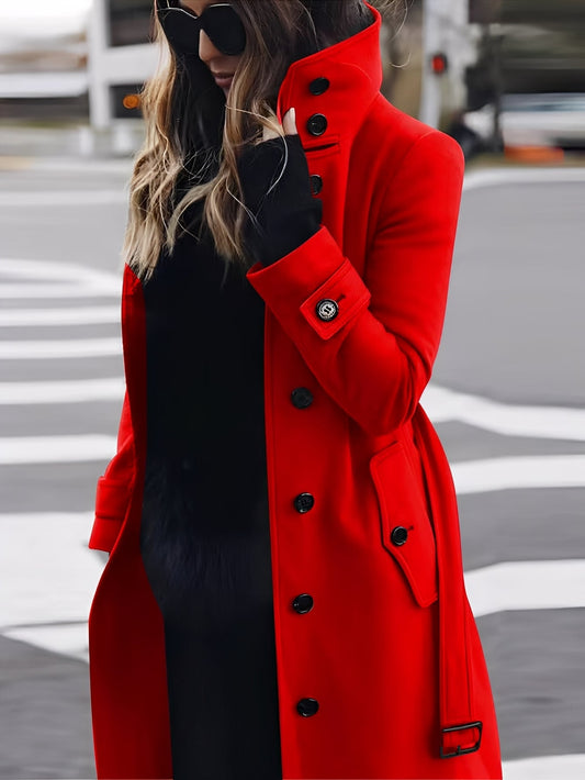 Mikaela - Elegantní, úzký vlněný kabát pro ženy