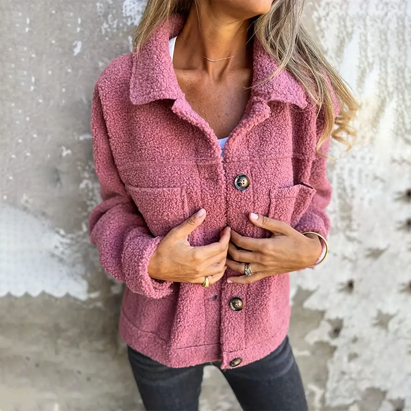 Eleanor - Moderní vlněná bunda s reverzním límcem pro ženy