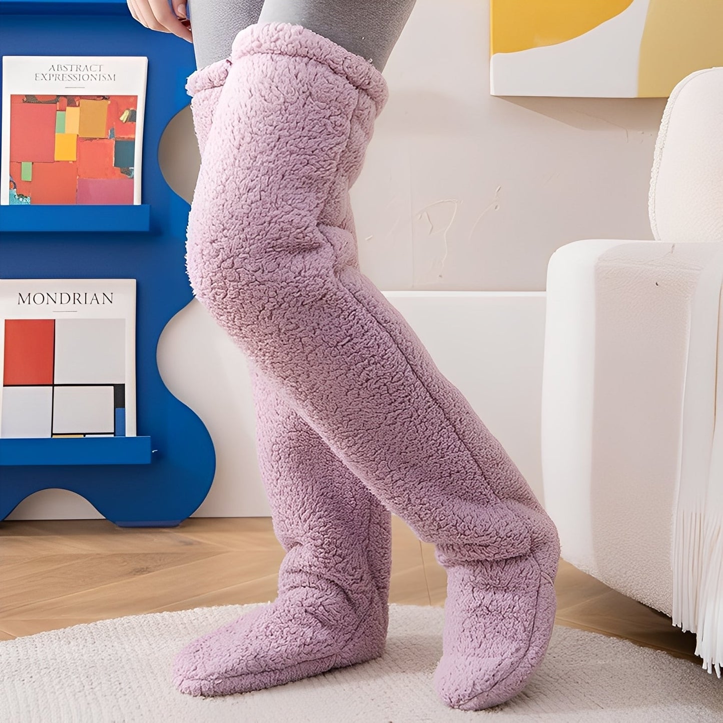 Camellia - Teplé, nadkolenní zimní ponožky pro dámy