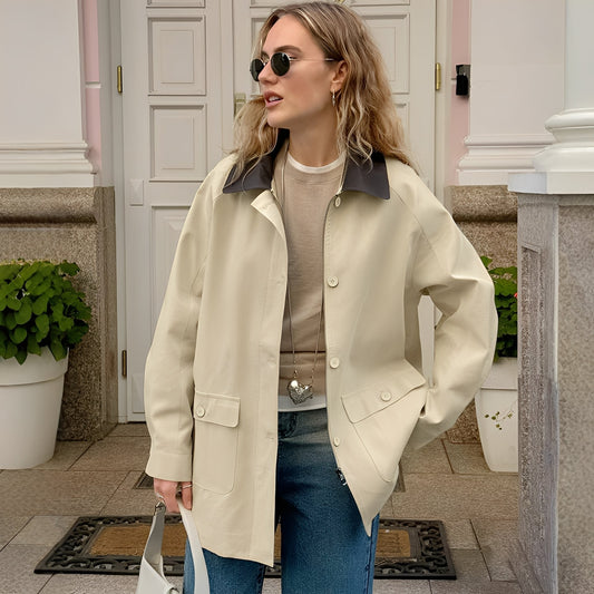 Eireen - Stylová, volně sedící bunda s polokralem pro ženy