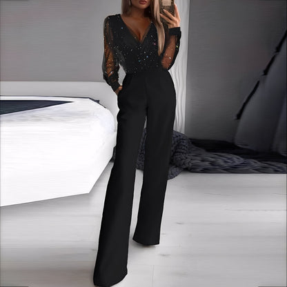 Morgana - Elegantní overal s rozšířenými nohavicemi pro dámy