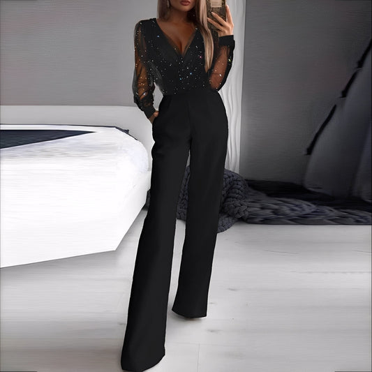 Morgana - Elegantní overal s rozšířenými nohavicemi pro dámy
