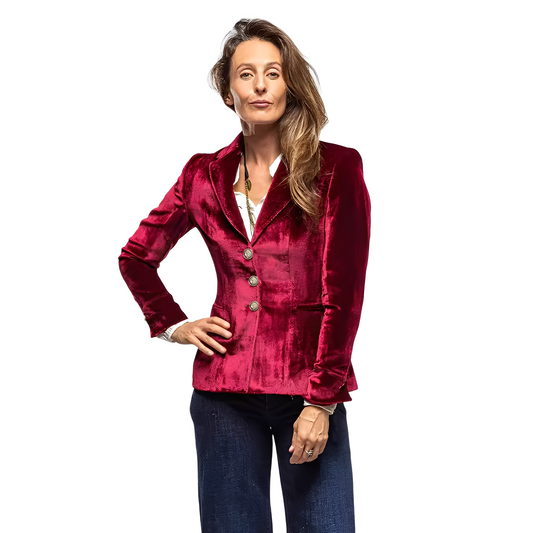 Martha - Klasický blazer s reverzním límcem ze sametu pro dámy