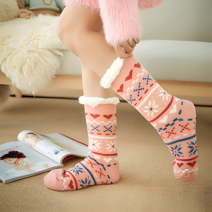 Clarice - Stylové středně dlouhé vánoční ponožky pro dámy