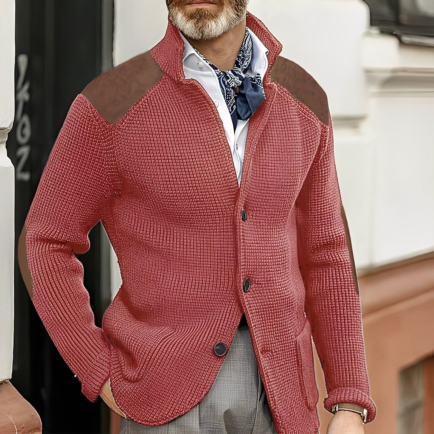 Caleb - Ležérní, úzký pletený svetr pro muže