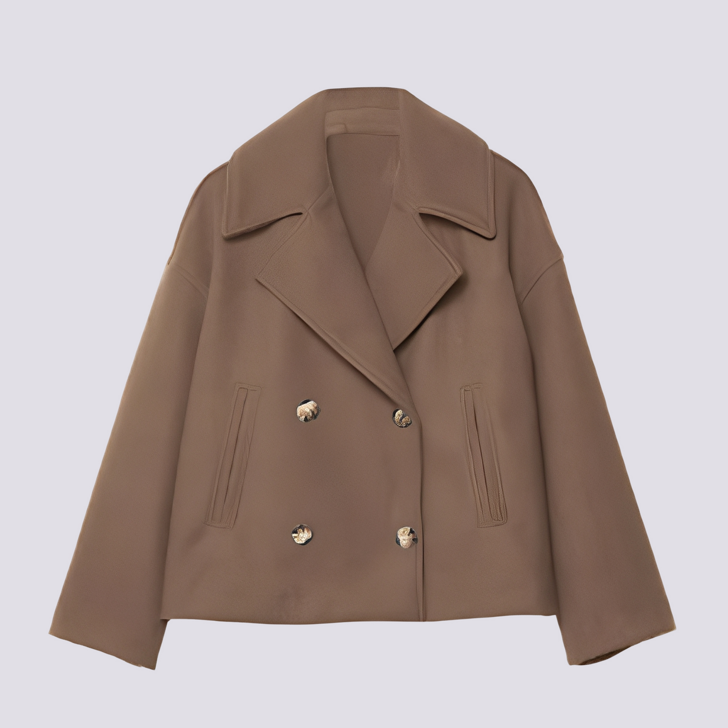 Bethney - Elegantní krátký vlněný kabát s reverzním límcem pro dámy