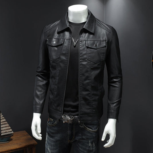 Nelson - Ležérní Biker-kožená bunda pro muže
