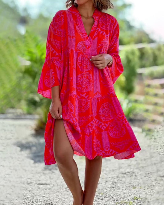 Mia – Šaty s geometrickým boho potiskem