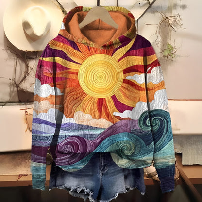 Séraphine - mikina s kapucí s digitálním potiskem pro ženy