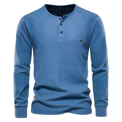 Joachim - Pánská košile s dlouhým rukávem ve vaflovém stylu