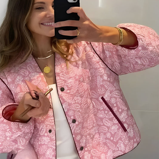 Katelyn - Ležérní patchwork prošívaná bunda pro ženy