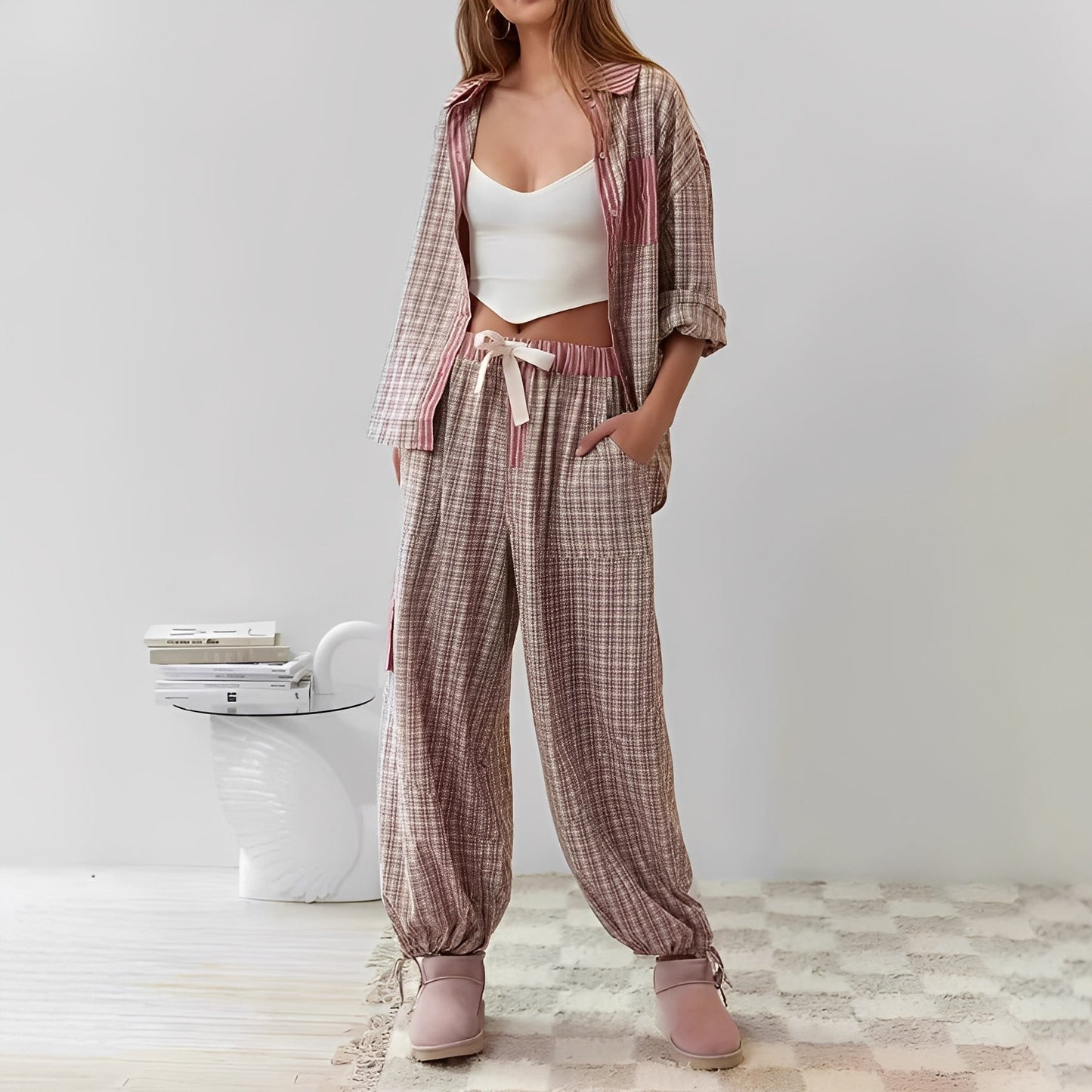 Elenora - Pohodlný, ležérní dvoudílný pyžamový set pro dámy