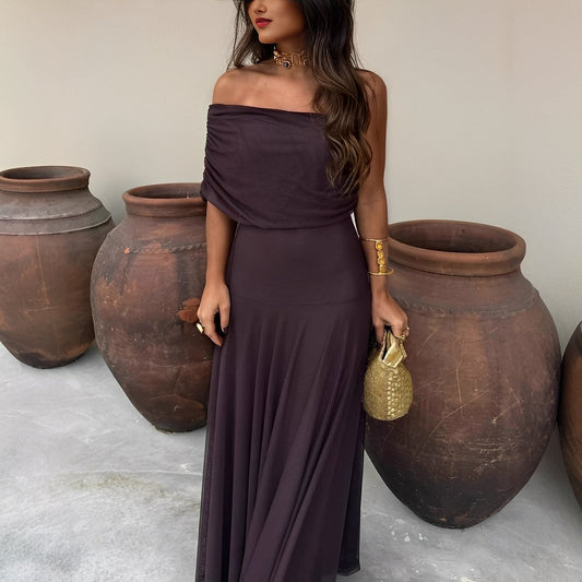 Eunice - Elegantní maxi šaty z mesh pro dámy