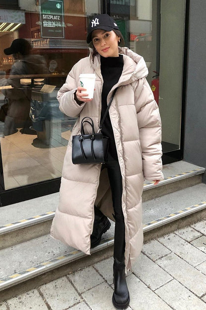 Khloe - Teplý, dlouhý, vycpaný zimní kabát pro ženy