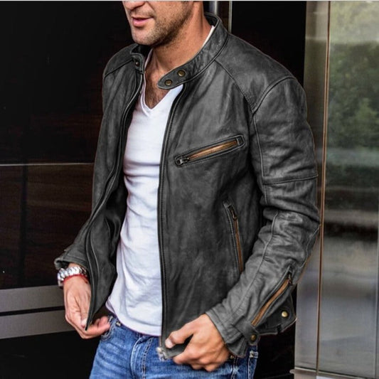 Steve - Elegantní a nepromokavá kožená bunda pro muže