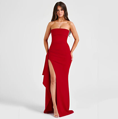 Camille - Elegantní bezramínkové maxi šaty pro ženy