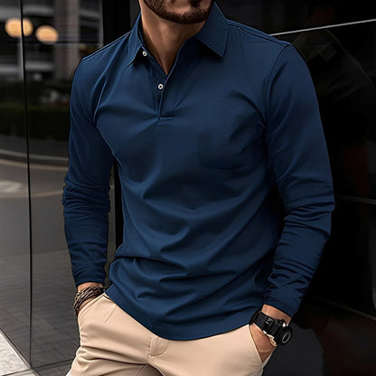 Deacon - Ležérní dlouhý rukáv polo tričko pro muže