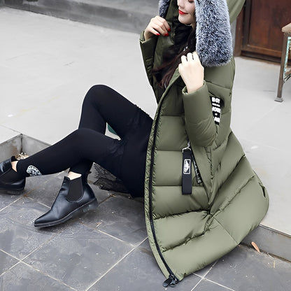 Rowina - Stylový, vycpaný kabát s kožešinovým límcem pro dámy