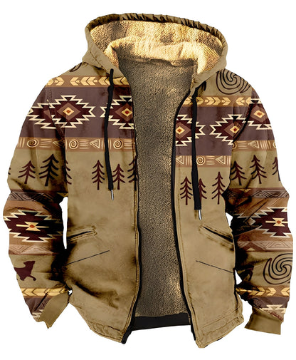 Mervin - Barevná sametová bunda s kapucí pro muže